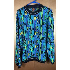 Steven Land vintage coogi style knit sweater size L